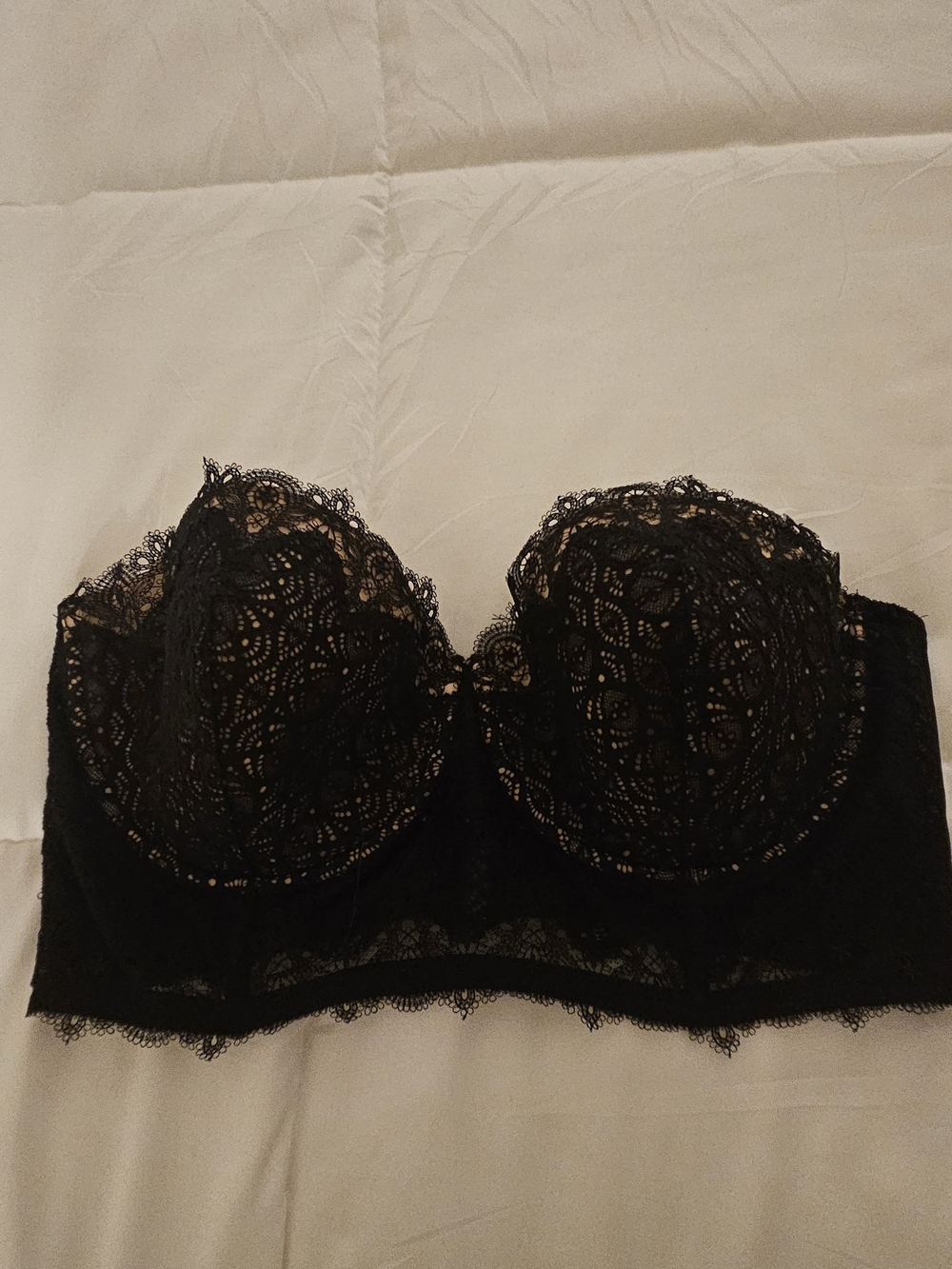 Victoria's Secret Black Lace Longline Bustier Bra